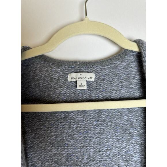 L.L. Bean Signature Wool Cardigan Sweater Women's Size S Heathered Gray Open - Picture 3 of 6
